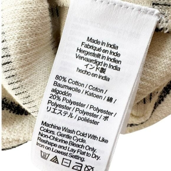 Madewell Cotton Blend Split Crewneck Cardigan Tank Cream Navy Size XS - Picture 8 of 12